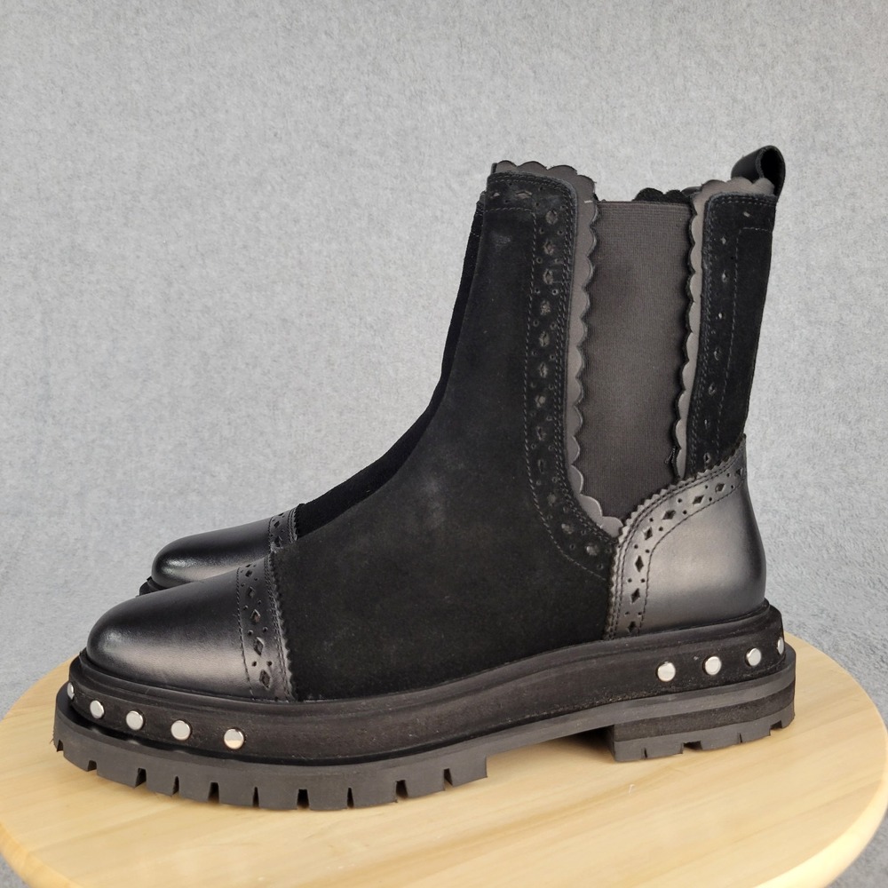 Free People Black Studded Chelsea Lug Boots